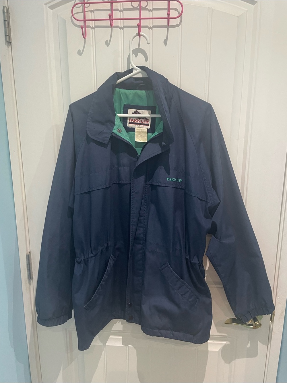 Vintage Park City Navy Jacket with Green Interior